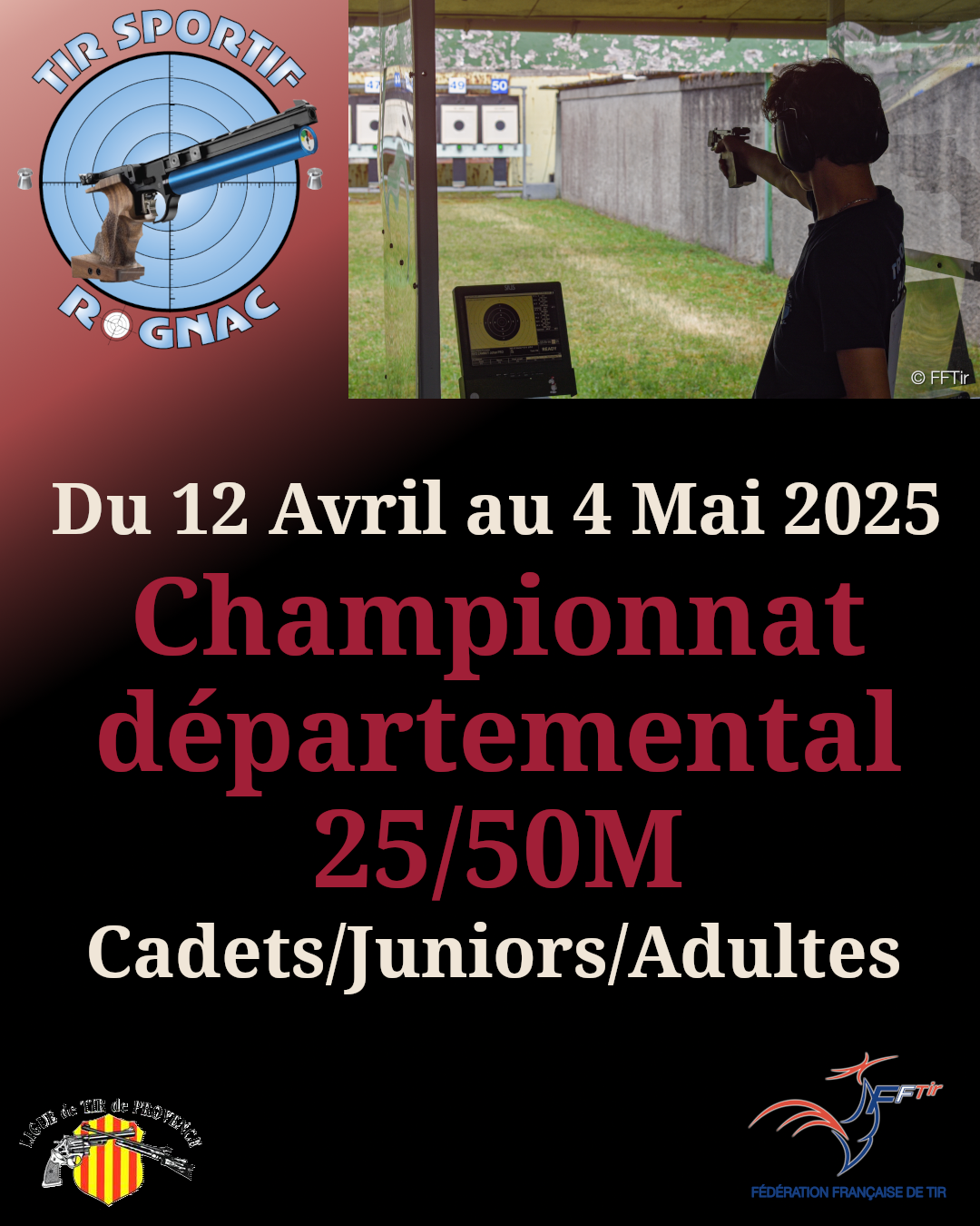 Championnat Départemental 25/50M – Cadets/Juniors/Adultes